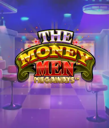 Изображение игрового автомата The Money Men Megaways от Pragmatic Play, показывающее яркий городской пейзаж с элементами хип-хоп культуры. На переднем плане видны символы слота: золотые украшения, крутые автомобили и персонажи, исполняющие рэп жесты, создающие атмосферу настоящего хип-хоп выступления. Логотип игры The Money Men Megaways расположен в верхней части изображения, акцентируя тематику и стиль слота.